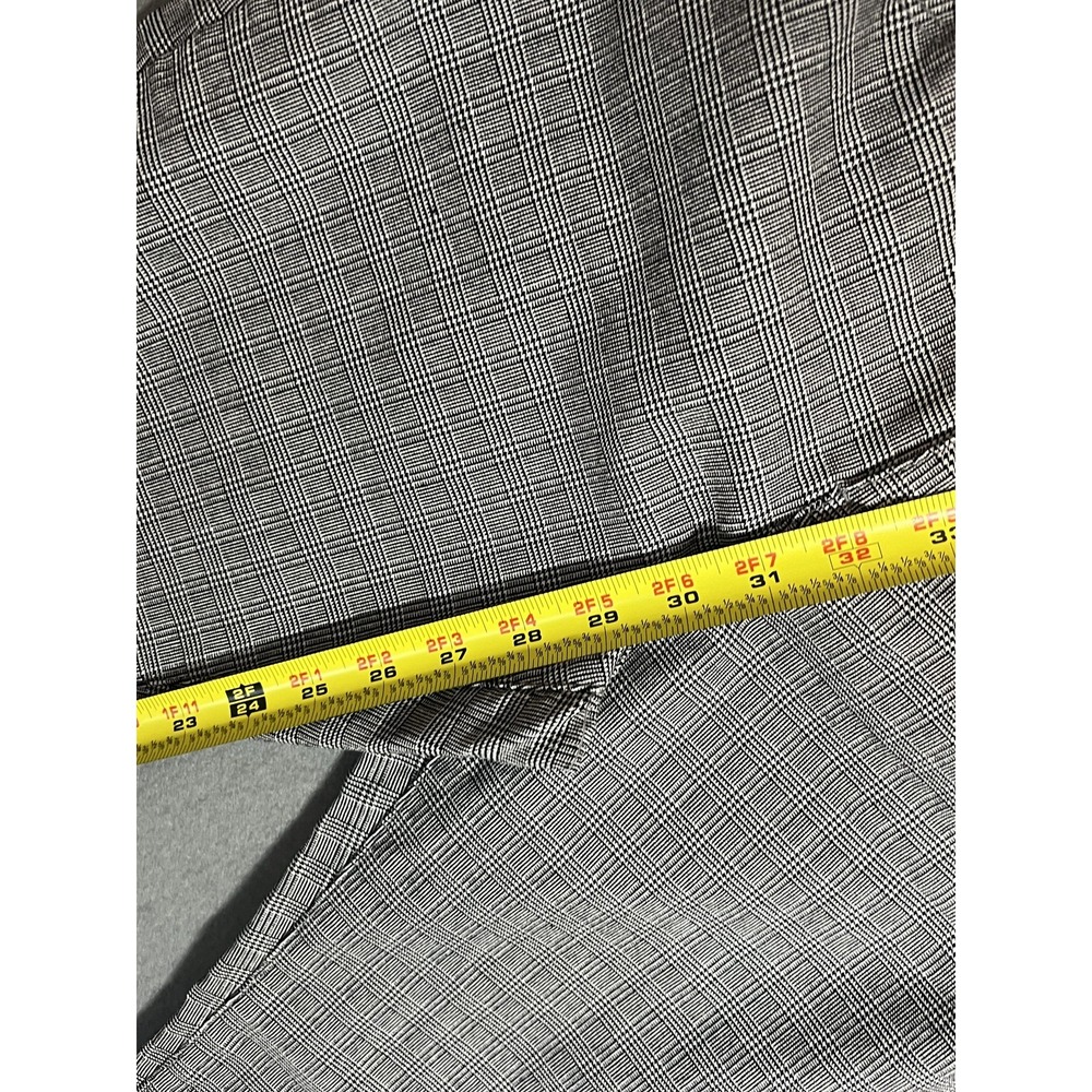 Sabrina Lauren Women's Size 12 Plaid Flare Pants Stretch Rayon Blend Gray Black - Picture 8 of 10